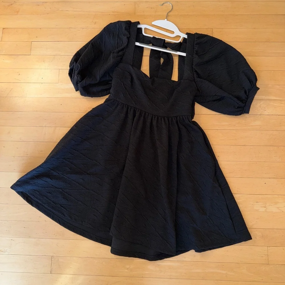 Free People Black  Dress Tie-Back,XS, GL1349 - Picture 4 of 6